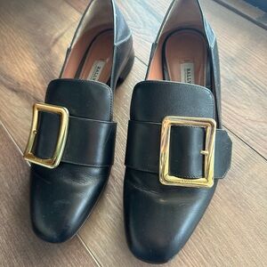 BALLY - Janelle square buckle loafers